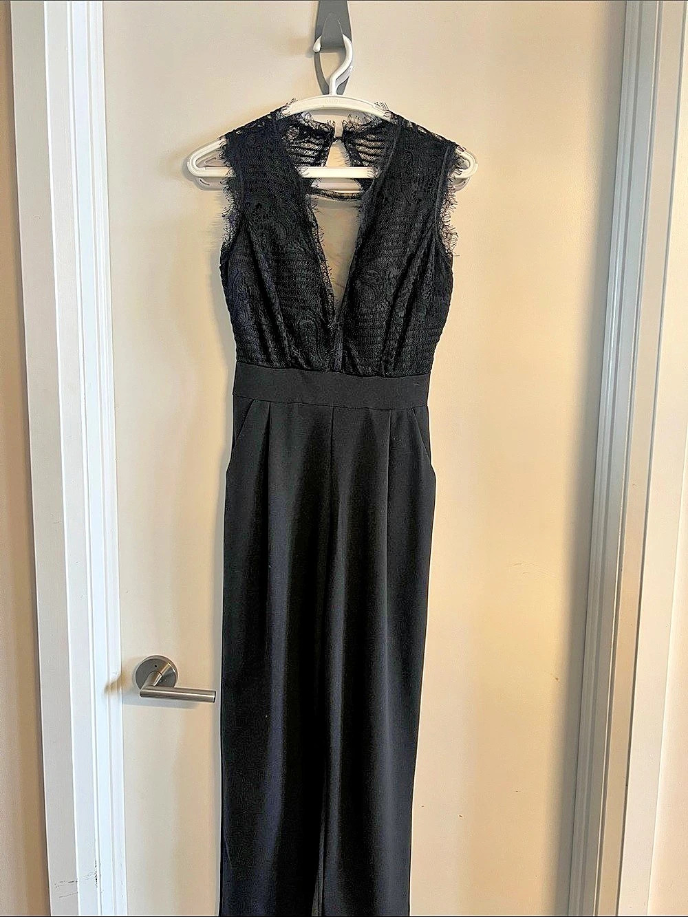 Black Lace Bodice Jumpsuit
